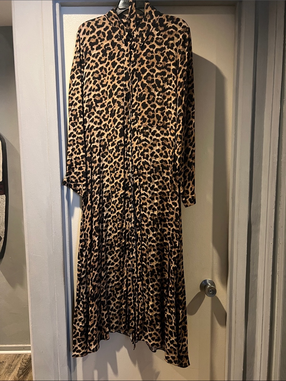 Zara Leopard Print Midi Dress - Tan/Black